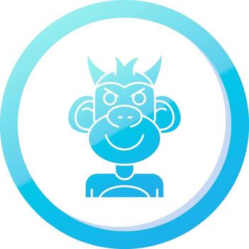 demonio sólido azul degradado icono vector