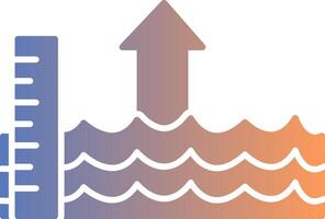 Sea Level Rise Gradient Icon vector