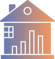 Real Estate Stats Gradient Icon vector