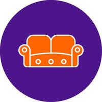 Sofa Line Filled Circle Icon vector