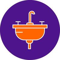 Washbasin Line Filled Circle Icon vector