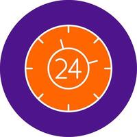 24 Hours Line Filled Circle Icon vector