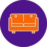 Sofa Bed Line Filled Circle Icon vector