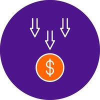 Bankruptcy Line Filled Circle Icon vector