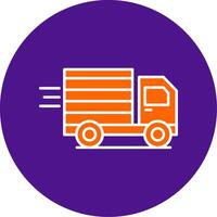 Cargo Truck Line Filled Circle Icon vector