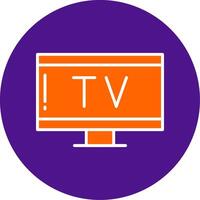 Tv Line Filled Circle Icon vector