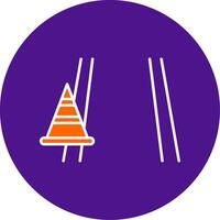 Cone Line Filled Circle Icon vector