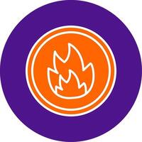 Fire Line Filled Circle Icon vector