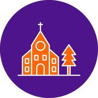 Church Line Filled Circle Icon vector