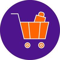 Cart Line Filled Circle Icon vector