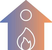 Burning House Gradient Icon vector