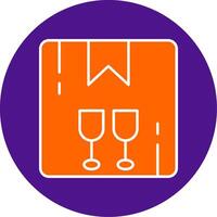 Fragile Line Filled Circle Icon vector