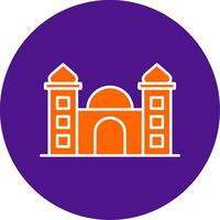 mezquita línea lleno circulo icono vector