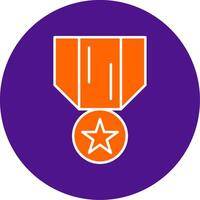 medalla de honor línea lleno circulo icono vector