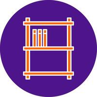 Book Shelves Line Filled Circle Icon vector