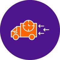 Fast Delivery Line Filled Circle Icon vector