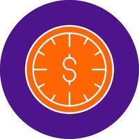 Time Is Money Line Filled Circle Icon vector