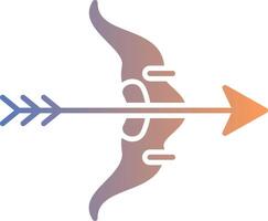 Bow And Arrow Gradient Icon vector