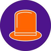Top Hat Line Filled Circle Icon vector