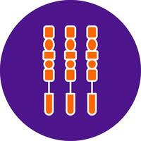 BBQ Stick Line Filled Circle Icon vector