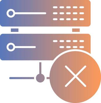 Eliminar datos degradado icono vector