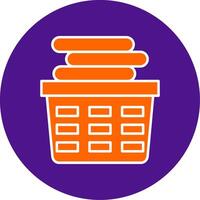 Laundry Basket Line Filled Circle Icon vector