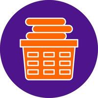 Laundry Basket Line Filled Circle Icon vector