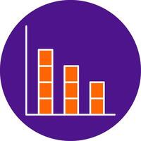 Bar Graph Line Filled Circle Icon vector