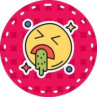 Vomit Line Filled Sticker Icon vector