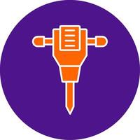 Jack Hammer Line Filled Circle Icon vector