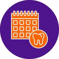 dental calendario línea lleno circulo icono vector