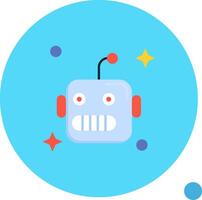 Robot Long Circle Icon vector