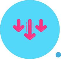 Decrease Long Circle Icon vector