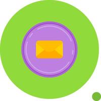 Email Long Circle Icon vector