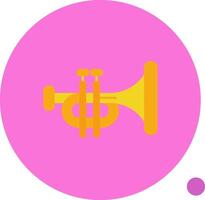 trompeta largo circulo icono vector