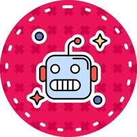 Robot Line Filled Sticker Icon vector