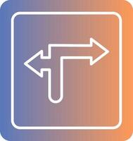 Turn Direction Gradient Icon vector