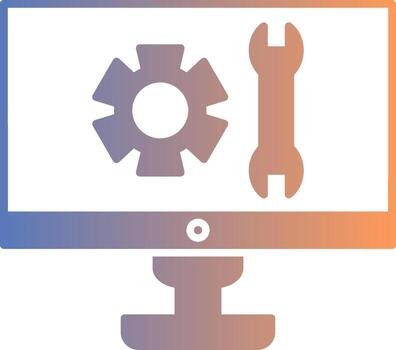 técnico apoyo degradado icono vector