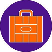 Suitcase Line Filled Circle Icon vector