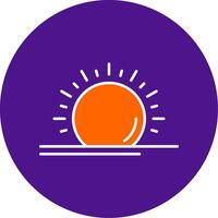 Sun Line Filled Circle Icon vector