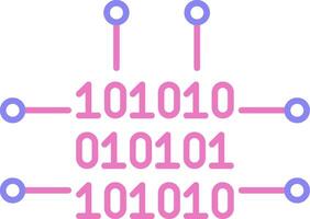 Binary Code Linear Two Colour Icon vector