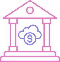 Cloud Banking Linear Two Colour Icon vector