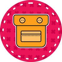 Pocket Line Filled Sticker Icon vector