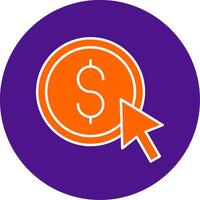 Pay Per Click Line Filled Circle Icon vector