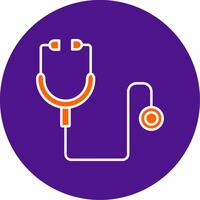 Stethoscope Line Filled Circle Icon vector