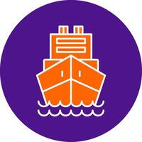 Logistics Ship Line Filled Circle Icon vector