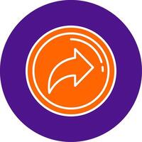 Forward Line Filled Circle Icon vector