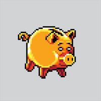 Pixel art illustration Piggy Bank. Pixelated Piggy. Piggy money bank coins. pixelated for the pixel art game and icon for website and video game. old school retro. vector