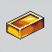 Pixel art illustration Gold Bar. Pixelated Goldbar. Gold Bar asset pixelated for the pixel art game and icon for website and video game. old school retro. vector