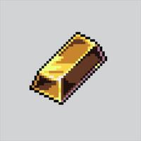 Pixel art illustration Gold Bar. Pixelated Goldbar. Gold Bar asset pixelated for the pixel art game and icon for website and video game. old school retro. vector